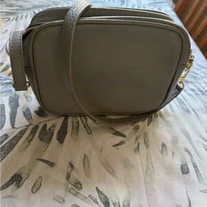 Elegant Gray Leather Crossbody Bag